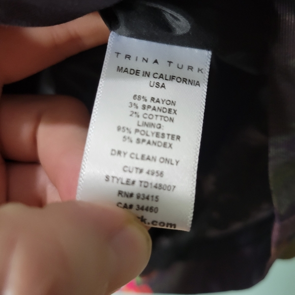 Trina Turk Made in USA Tropical Floral Print Dress Size 10 - Picture 3 of 4